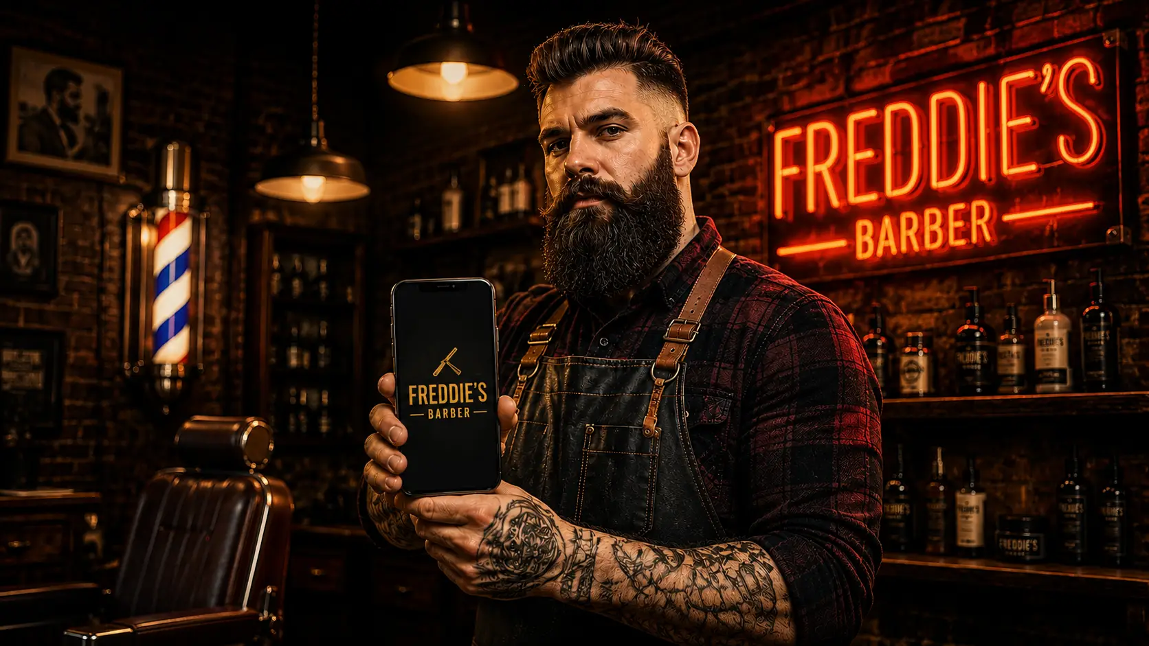 Ambiente de barbearia profissional